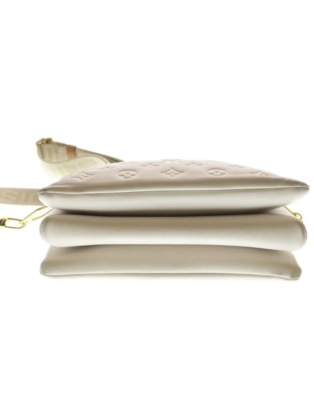 Louis Vuitton Monogram Coussin PM Cream 2-Way Chain Shoulder Bag White Leather
